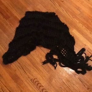 Black rabbit fur shawl